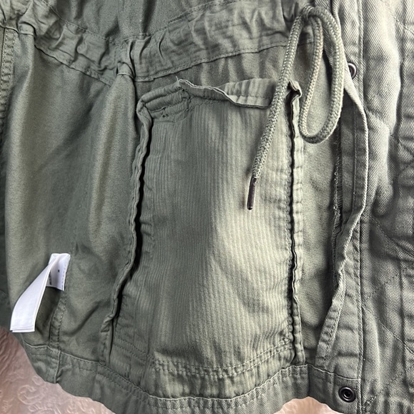 Gap Army Green Utility Coat Medium Adjustable Waist - Picture 7 of 10